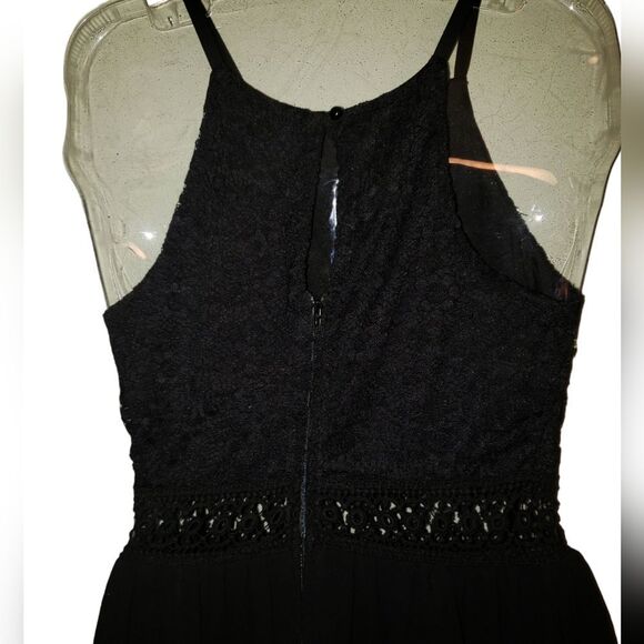 A. Byer Juniors Sz 5 Black Short Halter Dress Prom Homecoming Wedding Party - Picture 3 of 5
